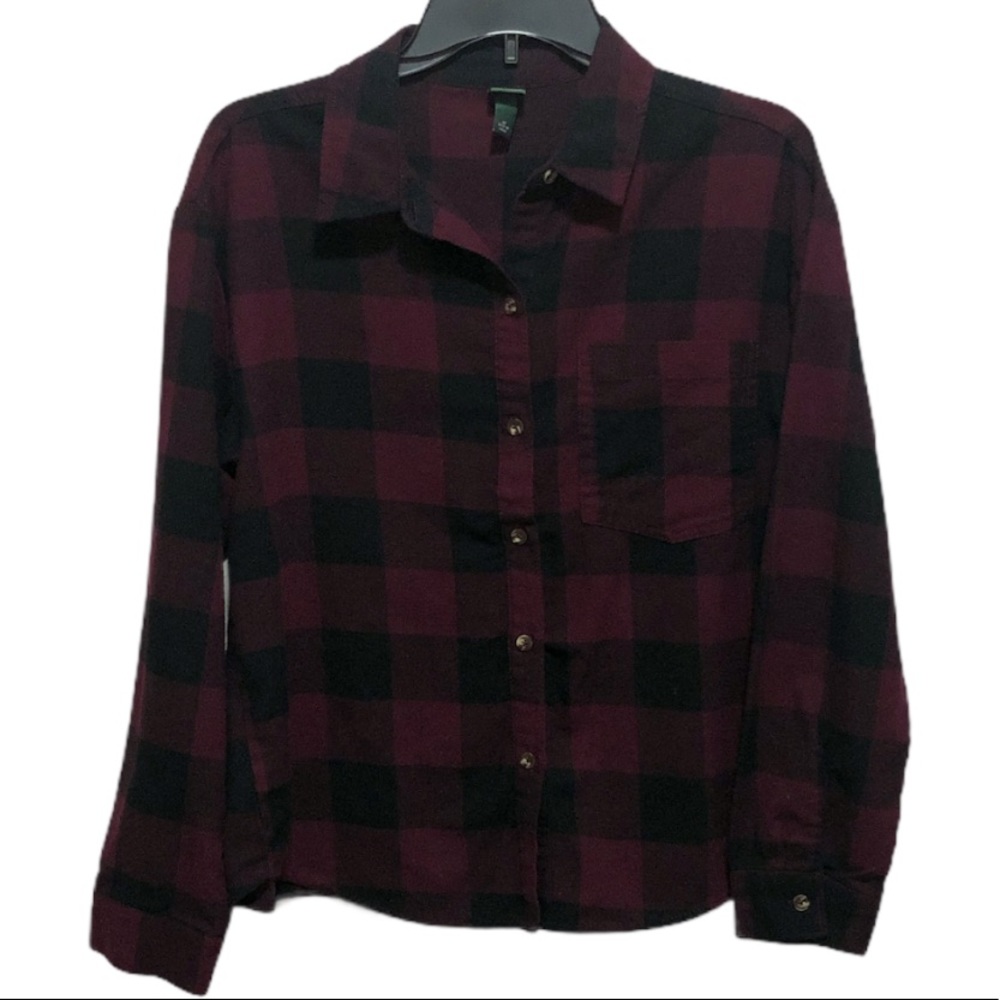 Dark burgundy flannel